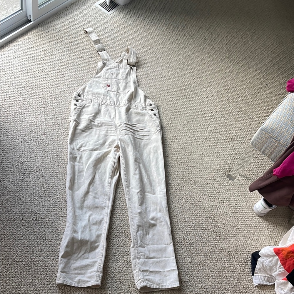 Urban Outfitters Cream Overalls with Textured Fabric